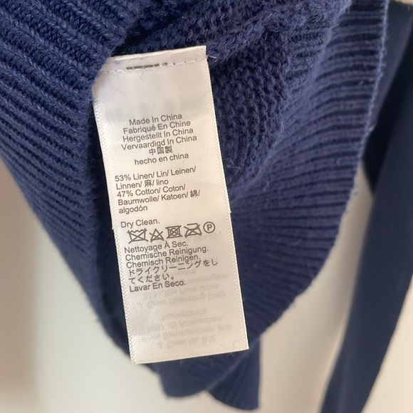 J. Crew Sailor-collar pullover sweater Navy and White Cropped BZ488 - Picture 7 of 8